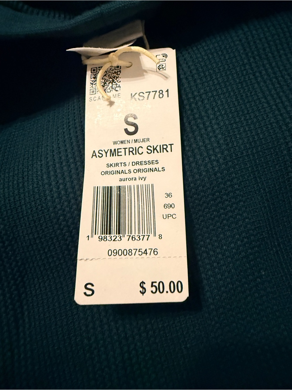 adidas Dark Green Asymmetrical Three-Stripe Skirt - Picture 6 of 6